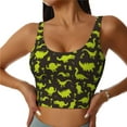 thumbnail image 2 of Lsque Cute Dinosaurs (2) Printed Women'S Sports Bra, Compression, Moisture Wicking, High-Impact Sports Bra For Women,Supportive sports bra-, 2 of 9