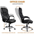 thumbnail image 3 of US Office Elements High Back Big and Tall Heavy Duty Executive Office Chair 400lbs Wide Seat Capacity - PU Leather Padded Ergonomic Seat, Swivel, Rolling, Tilt Mechanism with Adjustable Height(Black), 3 of 5