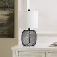 thumbnail image 5 of SAFAVIEH Novis 18 in. Modern Black Iron Table Lamp with Off-white 100% Cotton Shade, 5 of 6
