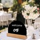 thumbnail image 4 of Mini pizarra de madera de 10 piezas, letreros de boda con bases de portatarjetas, trasero lindo de doble cara para fiestas de cumpleaños, Forma de semicírculo perfecl Pizarra de doble cara, 4 of 8