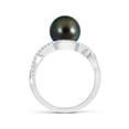 thumbnail image 2 of ANGARA Tahitian Cultured Pearl Infinity Ring with Diamonds in 14K White Gold for Women | June Birthstone, Birthday, Anniversary, Jewelry Gift for Women | Pearl Ring, 2 of 5