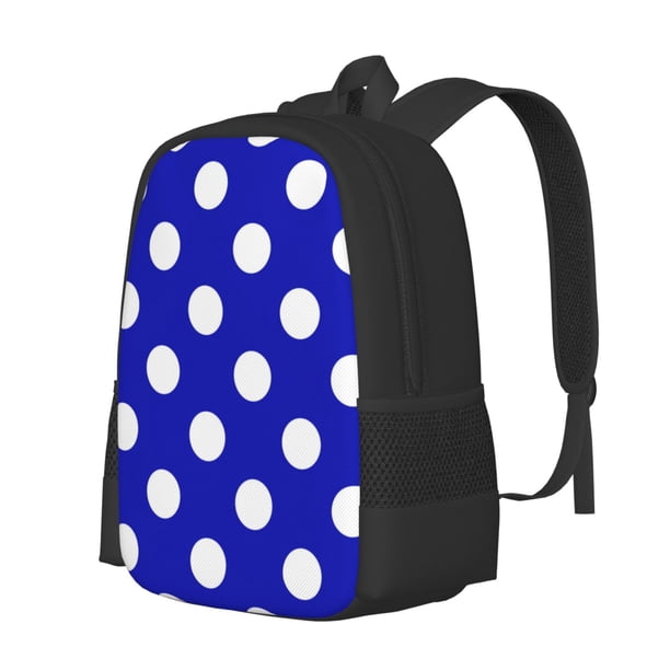 Fotbe Blue And White Polka Dot Mochila para Hombre y Mujer - Tela Oxford 600D Resistente - Mochila Impermeable de Gran Capacidad para Escuela, Viajes y Senderismo