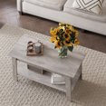 thumbnail image 4 of 31.5"  Rustic Coffee Table for Living Room, Rectangular Wooden Centre Table with Storage Shelf, Easy Assembly & Compact for Small Spaces, Flats, 4 of 7