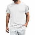 thumbnail image 2 of HOWPAY Mens T Shirts Casual Solid Color Loose Fit Crew Neck Short Sleeve Classic Tee Tops Lightweight Summer Comfortable Soft Streewear White XL, 2 of 5