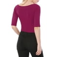 thumbnail image 4 of MODA NOVA Juniors Half Sleeves Scoop Neck Fitted Layering Top T-Shirt, 4 of 6