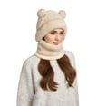 thumbnail image 4 of Cadancy Womens Beanie Hats Winter Fleece Balaclava Ski Mask Windproof Cute Bear Ears Snow Caps Plush Soft Warm Outdoor Cold Weather Hooded Scarf Neck Warmer, 4 of 4