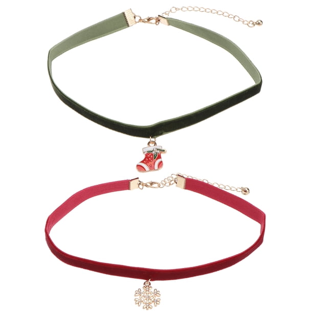 2 piezas de collar navideño, adorno de joyería, collar de festival, colgante, accesorio para el cuello