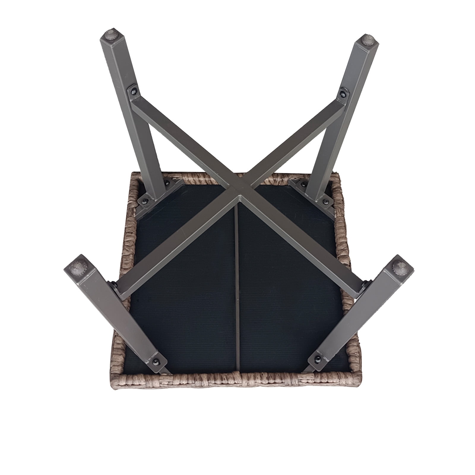 MOLIBYME Patio Wicker Side Table, All-Weather Rattan Side Table End Table for Patio Porch Deck Pool, Brown Tabletop