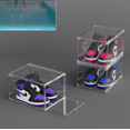 thumbnail image 3 of Caja de zapatos de doble puerta, transparente, gruesa, antipolvo, para el hogar, creativa, para pared, 3 of 5