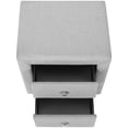thumbnail image 4 of Nightstand for Bedrooms and Living Rooms / Grey Linen Look / Chrome - Knobbed Drawers, 4 of 5