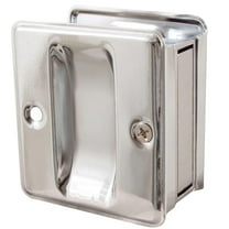 Square Pocket Door Lock, Passage (Hall/Closet) Latch, Polished Chrome by Stone Harbor Hardware