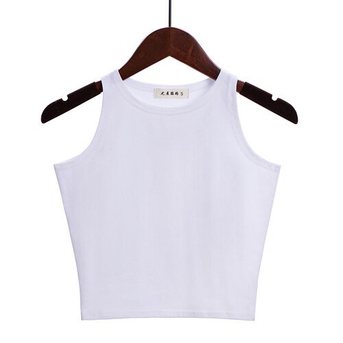 Moda 2023 nuevas mujeres Sexy algodón Crop Top Crop Bustier Multicolor sin mangas recortadas Blusas chaleco camiseta sin mangas camisola 14 colores Tan Jianjun unisex