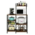thumbnail image 4 of Ktaxon 5-Tier Bakers Rack, Kitchen Utility Microwave Oven Stand with Storage Shelves,10 Hooks & Metal Basket, Vintage Brown, 4 of 7