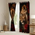 thumbnail image 4 of Homewish 3D Couple Lion Black Out Curtains, Valentine's Day Rose Curtains Pack of 2 (42x63 Each), Romantic Couple Anniversary Bedroom Curtains, Curtains and Drapes Bedroom Decor, 4 of 7