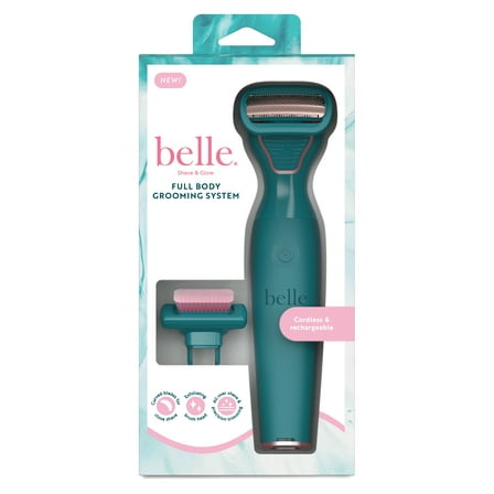 Belle Women's Electric Full-Body Groomer with Exfoliator Brush and Trimmer Guides