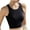 QR1-Black, variant on Meichang Crop Tank Top for Women with Shelf Bra Ribbed Tank Tops Sleeveless Crew Neck Basic Padded Yoga Cami Workout Crop Tank Tops
