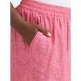 thumbnail image 3 of Time and Tru Women's and Women's Plus Wide Leg Linen Blend Pants, 29" Inseam, Sizes XS-4X, 3 of 5