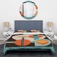 thumbnail image 3 of Designart "Graphic Nostalgia Vintage Mid-century Style II" Modern Midcentury Bedding Covert Set - Abstract Midcentury Blue Abstract Bed Set With 1 Sham, 3 of 6