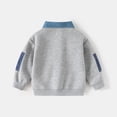 thumbnail image 5 of YOUYEDIAN Toddler Boys Fleece Sweatshirts Casual Cute Long Sleeve Lapel Pullover Sweater, 5 of 5