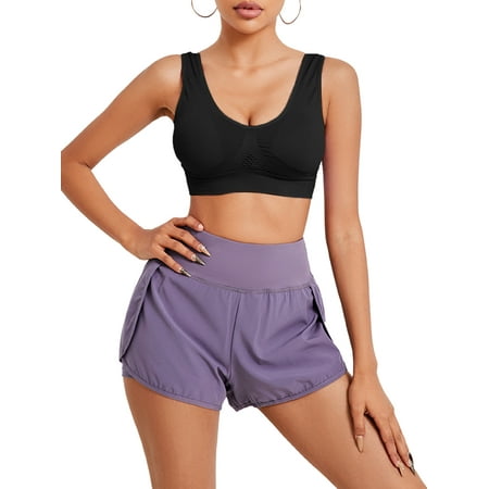 

Lovito Women s Sports Bra Seamless Padded Running Yoga Bra