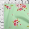 thumbnail image 1 of oneOone Organic Cotton Poplin Twill Fabric Leaves & Peach Floral Watercolor Fabric Prints by Yard 42 Inch Wide, 1 of 4