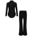 thumbnail image 2 of TiaoBug Boys Girls Latin Dance Outfits Gymnastics Rhinestones Long Sleeve Leotard with Leggings Black 6, 2 of 7