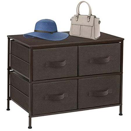 Chest For Hallway Sorbus Dresser with 4 Drawers - Furniture Storage Tower Unit for Bedroom, Hallway, Closet, Office Organization - Steel Frame, Wood Top, Easy Pull Fabric Bins (4 Drawer Dresser - Brown) ()