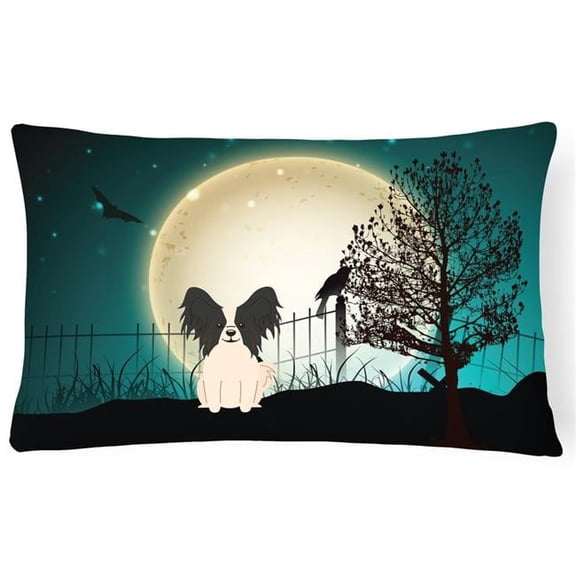 Halloween Scary Papillon Black & White Canvas Fabric Decorative Pillow