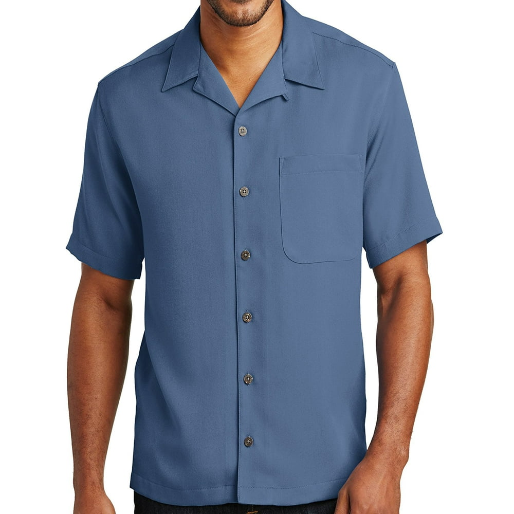 Buy Cool Shirts - Upscale Mens Camp Shirt - Blue, 3XL - Walmart.com ...