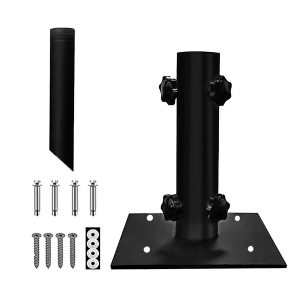 Square Umbrella Base Stand Umbrella Holder with Four Knob Light Pole Brackets Umbrella Clamp Base Flagpole Brackets for Decks