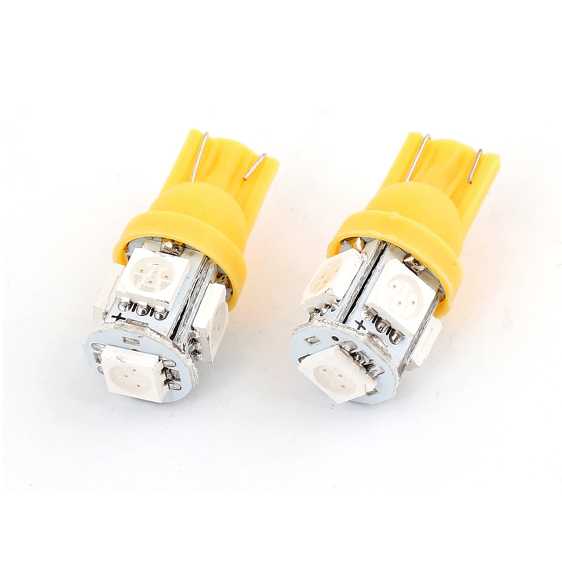 2PCS T10 194 168 W5W 5050 SMD 5 LEDs Bulbs Side Wedge Light Amber 