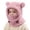 Light Pink, variant on Winter Warm Hat with Face Scarf for Kids, 3-in-1 Balaclava Beanie Hood, Windproof Thermal Ear Protection Adjustable Hood for Boys Girls Cold Weather
