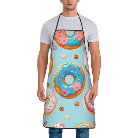 

Chef Aprons for Men and Women - Colorful Donut Oil-Resistant Bib Aprons for Cooking Waterproof BBQ Grilling Kitchen Aprons Gifts for Women and Men