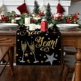 thumbnail image 2 of Smile Cheers Black and Gold 2025 Happy New Year Table Runner 13 x 72 Inch, Xmas Winter Holiday Kitchen Dining Table Decoration, 2 of 6