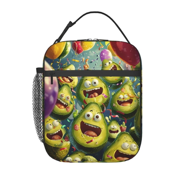 Fun Avocado Lunch Box Reusable Portable Lunch Bag Tote Bag for Work Picnic Hiking