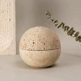 thumbnail image 6 of Natural Travertine Marble Sphere Incense Burner Ball, White Stone Decorative for Home, Hotel, Bathroom, Unique Home Decor Fragrance Accent, 6 of 8