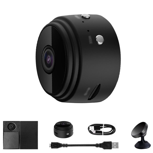 Mini cámara inalámbrica, cámara inalámbrica WiFi 1080P pequeña cámara de seguridad para el hogar con tarjeta SD de 32G para la seguridad del hogar del coche al aire libre Levamdar CPB-SSW1448-2