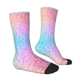 thumbnail image 3 of Uemuo Colorful Glitters Pattern Women's Crew Socks, Soft Durable Breathable Moisture-Wicking with Odor Control Cotton socks, 3 of 9
