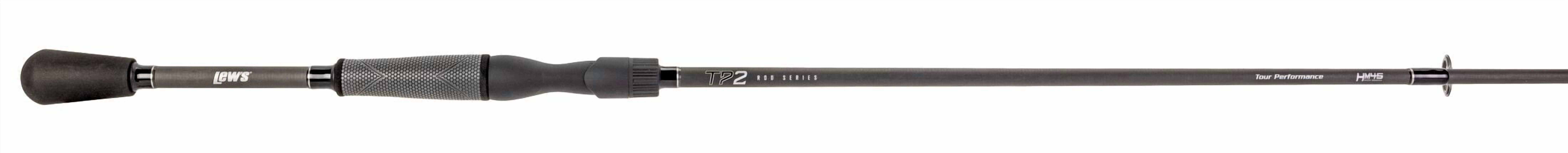Lew’s TP2 Spinning Fishing Rod, 6-Foot 6-Inch, 1-Piece HM45 Graphite Rod with Medium-Light Power and Fast Action, Winn Dri-Tac Split-Grip, SoftTouch Reel Seat, No Foul Hook Keeper, Black/Gray