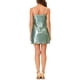thumbnail image 3 of Vestido de Promoción Mini de Mujer INSPIRE CHIC con Brillo y Lentejuelas, Cuello en V, Tirantes Ajustables, Verde Claro, Talla L, 3 of 6