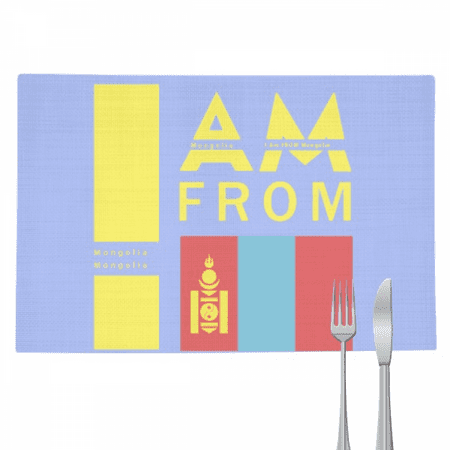 

I Am From Mongolia Art Deco Fashion Placemat Pad Kitchen Woven Heat Resistant Cushion Rectangle