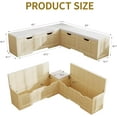 thumbnail image 4 of Pusnapku L Shape Storage Bench, Kitchen Breakfast Nook, Backless Wood Corner Bench with Hidden Storage and Cushion, for Entryway, Dining Room, Bedroom, 4 of 5