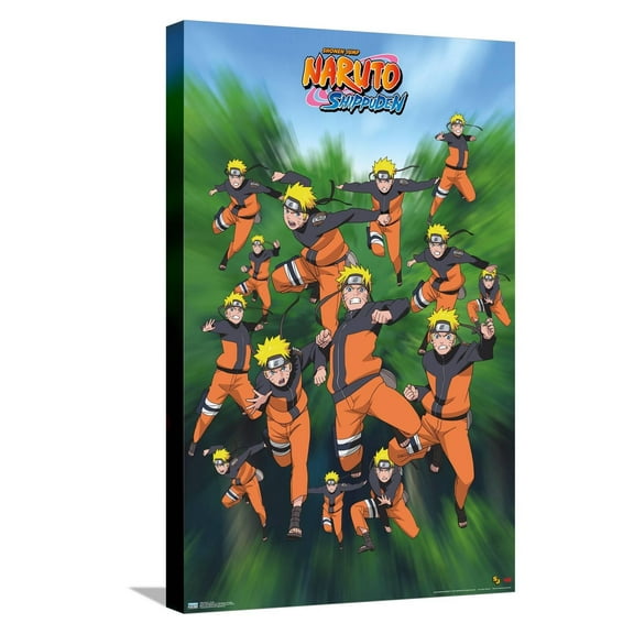 Naruto Shippuden - Poses Canvas Wall Poster, 14.725" x 22.375"