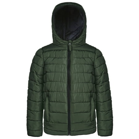YUBIKWETE Boys Hooded Lightweight Warm Puffer Down Jacket Sizes 5-20