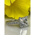 thumbnail image 5 of HeartsAndYou 1.5ct Princess Cut Moissanite Accent Solitaire Engagement Ring for Women 18k White Gold Over Silver Stylish, 5 of 8
