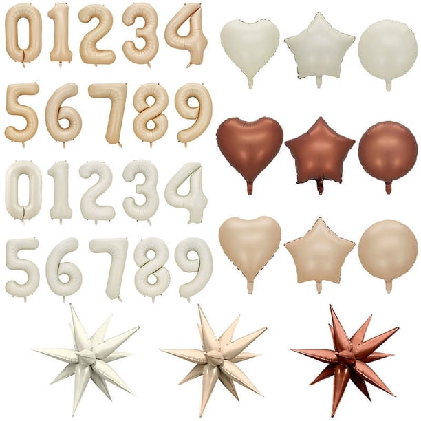 Figura de crema de 40 pulgadas, globo de película de aluminio 0-9, pequeño libro rojo, globo de figura de chocolate y caramelo para fiesta de cumpleaños
