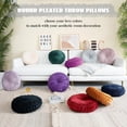 thumbnail image 3 of Round Throw Pillow 14.9inch Soft Round Floor Pillow Handmade Pleats Round Pillow Cushion for Couch Velvet Decorative Throw Pillow for Sofa Bed Living Room, 3 of 8
