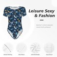 thumbnail image 6 of Naloa Sea Turtle Women's Short-Sleeved Onesie, One-Piece Swimsuit for Parties, dates, clubs - Medium, 6 of 9