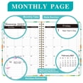 thumbnail image 3 of 2026-2027 Academic Planner, July 2026 - June 2027, 6.1" x 8.4", Weekly & Monthly Spreads, Navy Blue Floral Design, Spiral Bound Organizer with Ruler Bookmark and Inner Pocket, 3 of 10