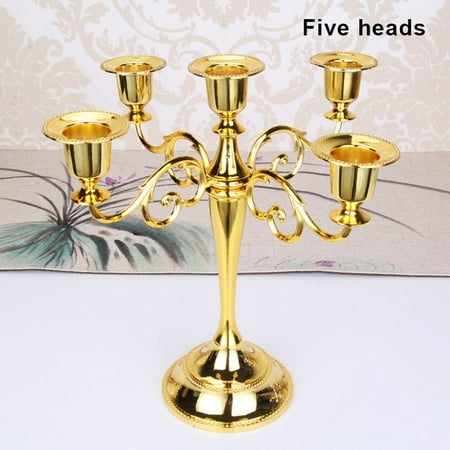 

Candle Holder European Style Candle Stick Candelabra Wedding Candlestick Holders Superior in Quality Sturdy and Durable Wedding Candlestick Holders Home Decor Wedding Candle Holder Gold Five Heads